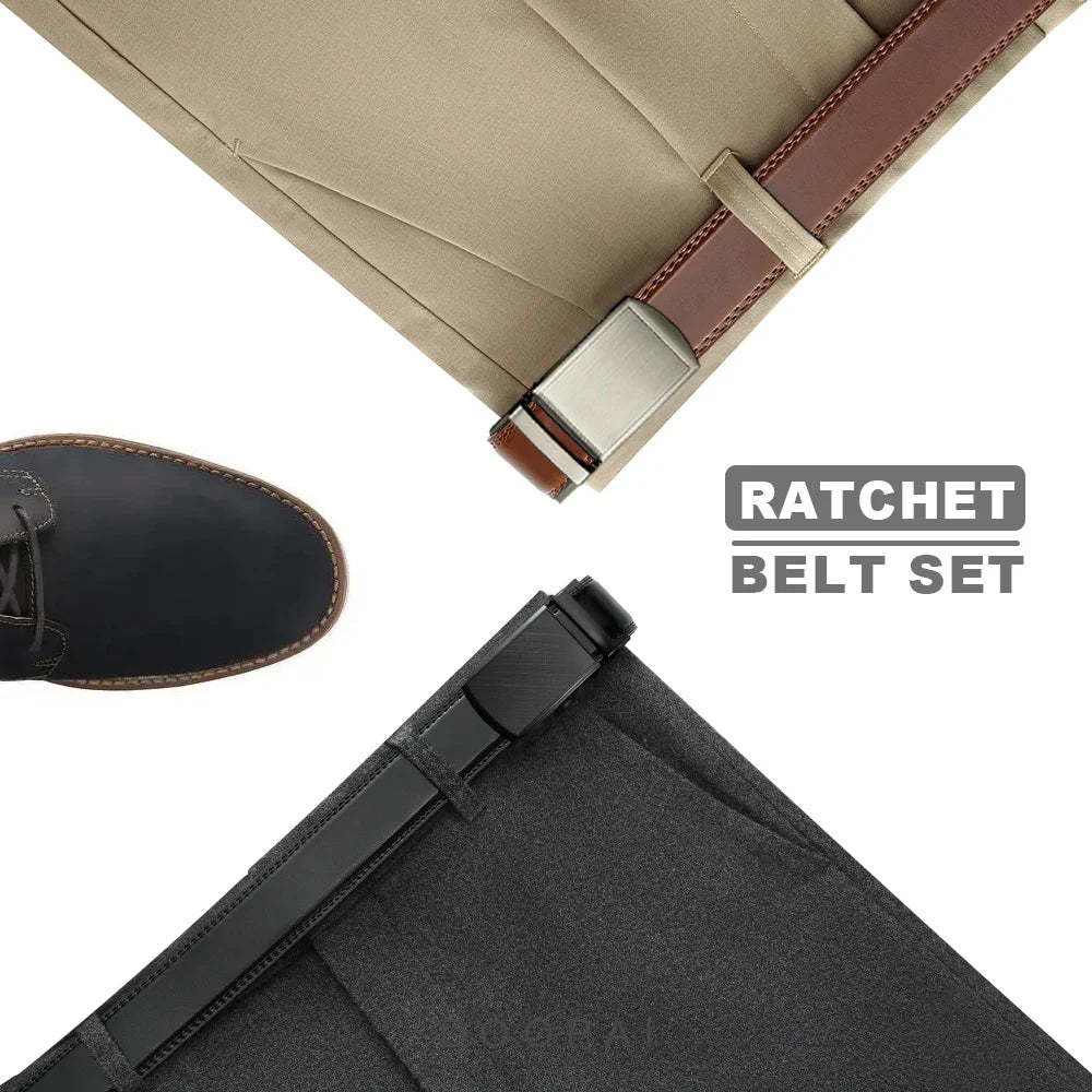 Mens Leather Belt Multiple Colors Automatic Available Belts Leisure Fashion Ratchet Belts for Men Pants Waistband
